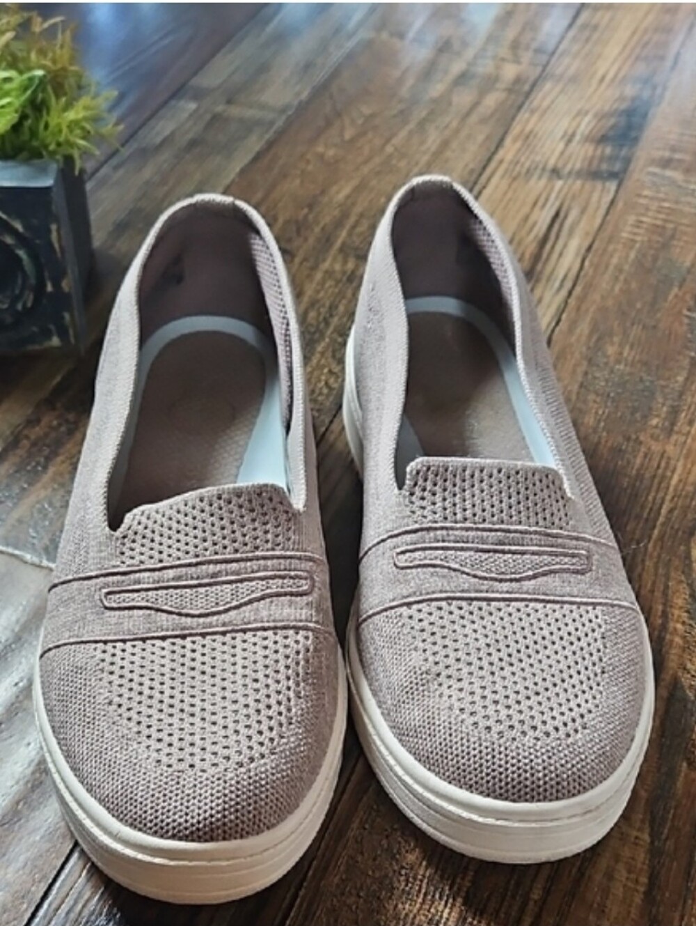 Life Stride Women's Knit Slip-On Loafers in Light Taupe